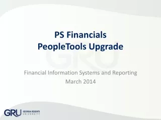 PS Financials PeopleTools Upgrade