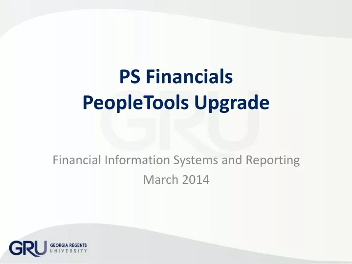 ps financials peopletools upgrade