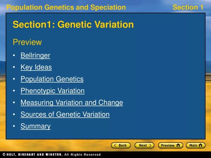 section1 genetic variation