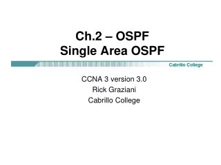 Ch.2 – OSPF Single Area OSPF