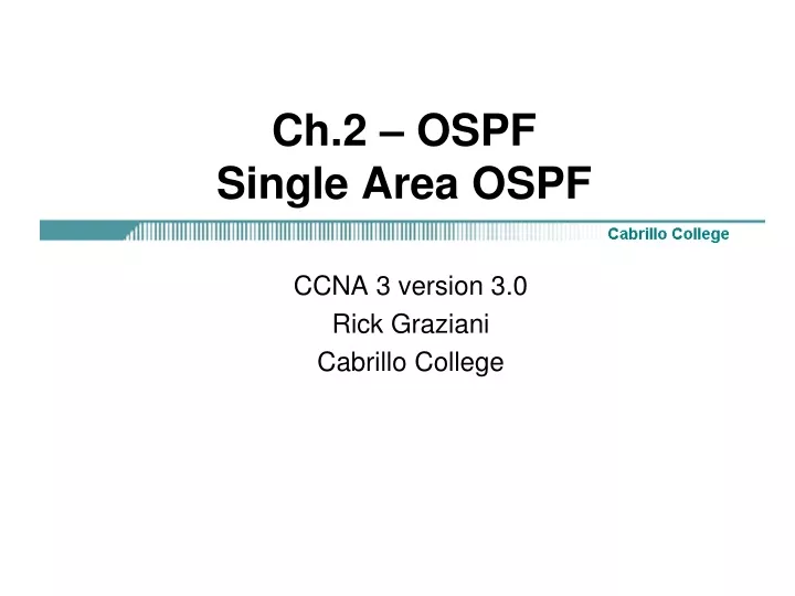 ch 2 ospf single area ospf