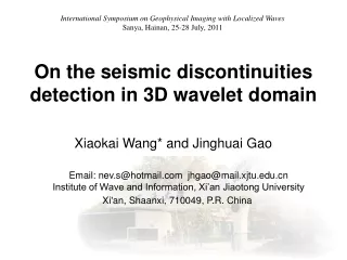 On the seismic discontinuities detection in 3D wavelet domain