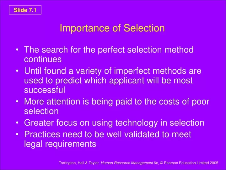importance of selection