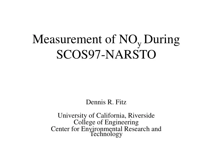 measurement of no y during scos97 narsto
