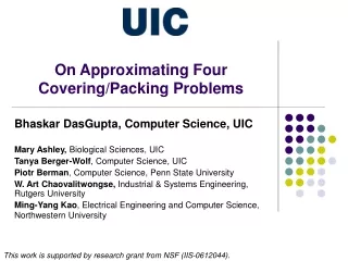On Approximating Four Covering/Packing Problems