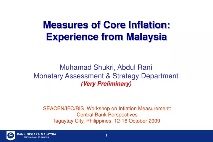 measures of core inflation experience from malaysia