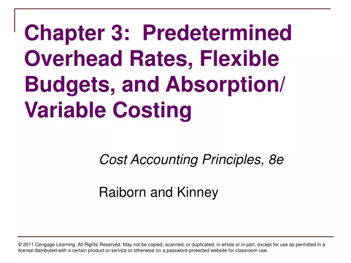 chapter 3 predetermined overhead rates flexible