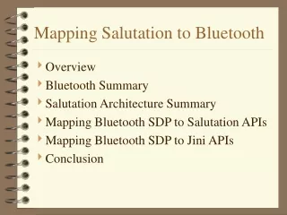 Mapping Salutation to Bluetooth