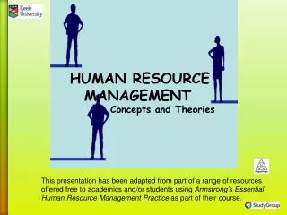 HUMAN RESOURCE  MANAGEMENT              Concepts and Theories