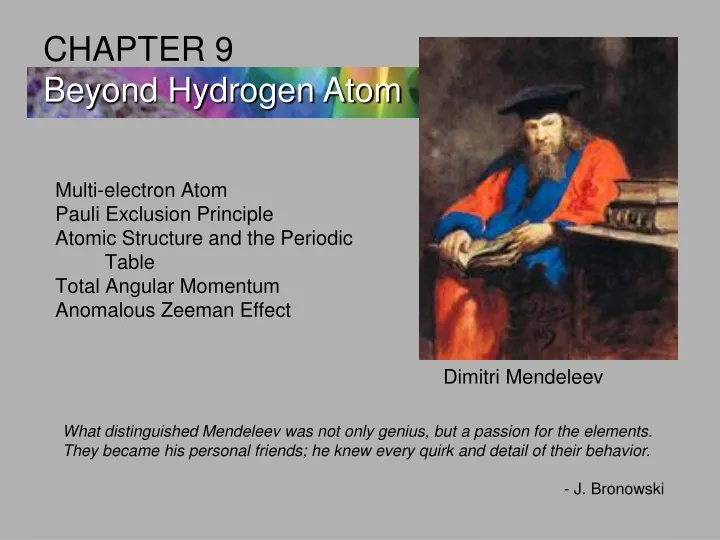 chapter 9 beyond hydrogen atom