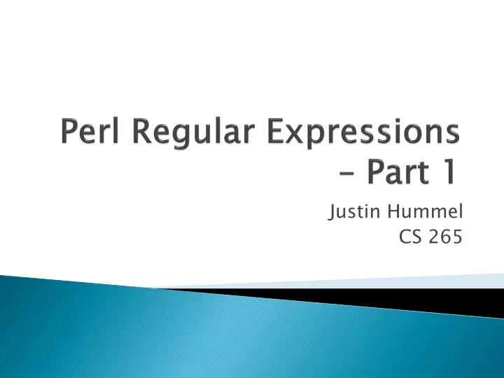 perl regular expressions part 1