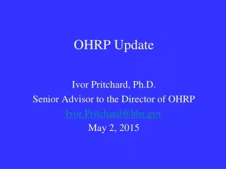 OHRP Update