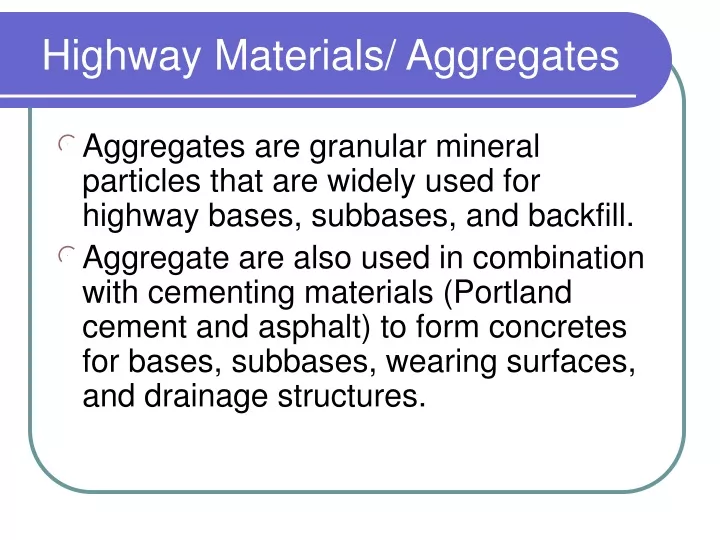 highway materials aggregates