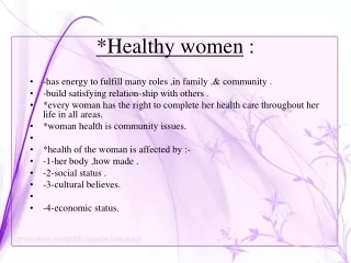 *Healthy women  :