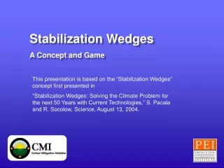 Stabilization Wedges A Concept and Game