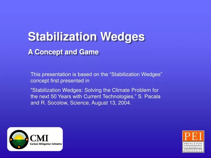 stabilization wedges a concept and game