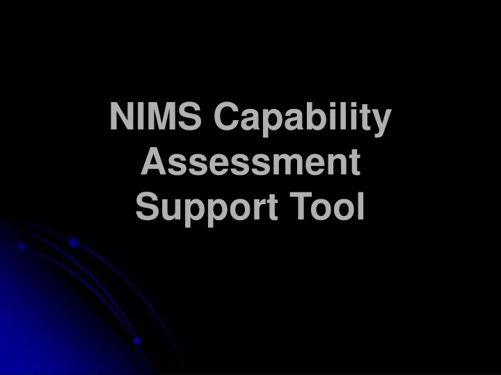 nims capability assessment support tool
