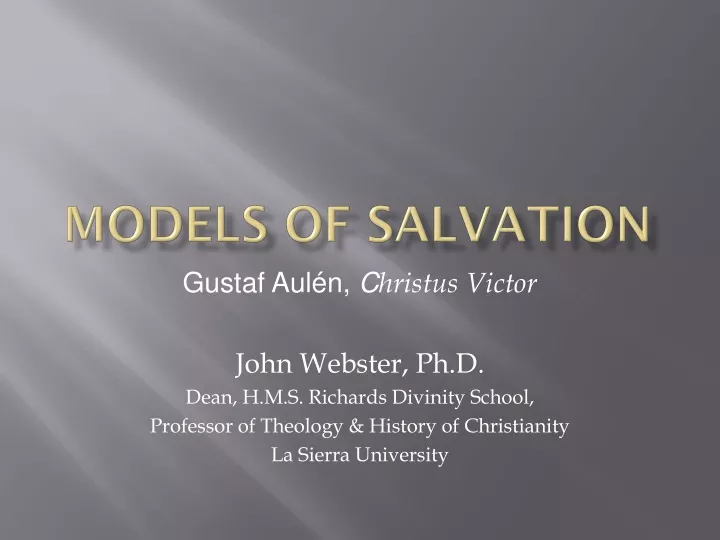 models of salvation