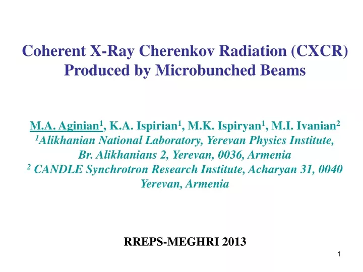coherent x ray cherenkov radiation cxcr produced