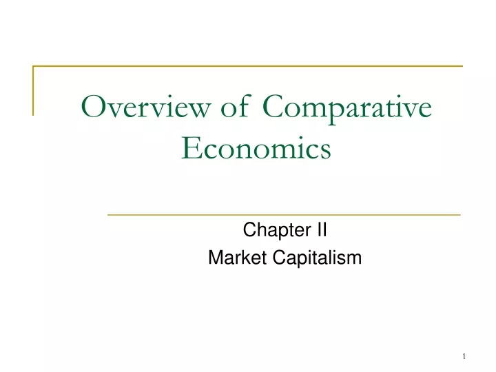 over view of comparative economics