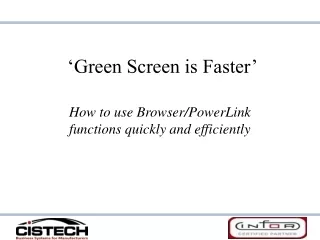‘Green Screen is Faster’