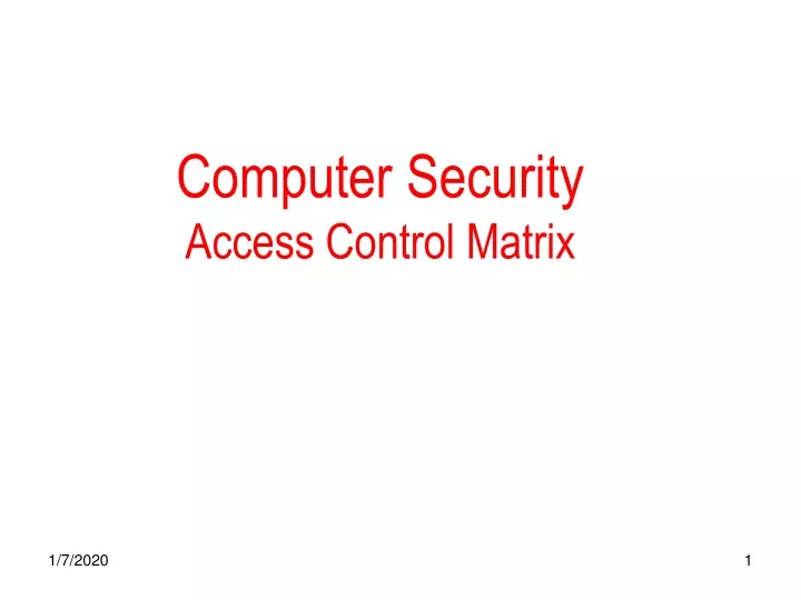computer security access control matrix