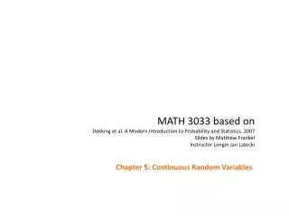 Chapter 5: Continuous Random Variables