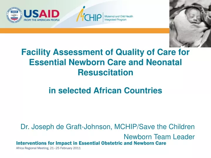 facility assessment of quality of care for essential newborn care and neonatal resuscitation