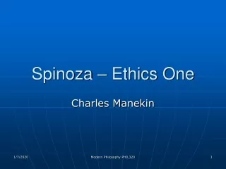 Spinoza – Ethics One