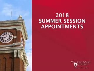 2018  SUMMER SESSION APPOINTMENTS