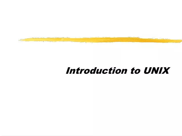 introduction to unix