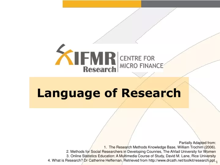 language of research