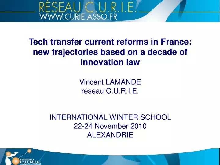 tech transfer current reforms in france