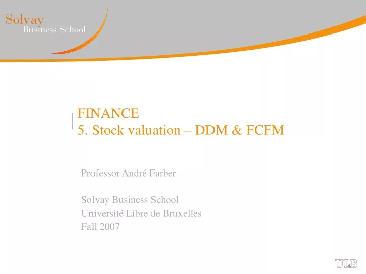 finance 5 stock valuation ddm fcfm