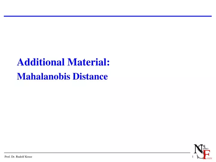 additional material mahalanobis distance