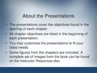 About the Presentations