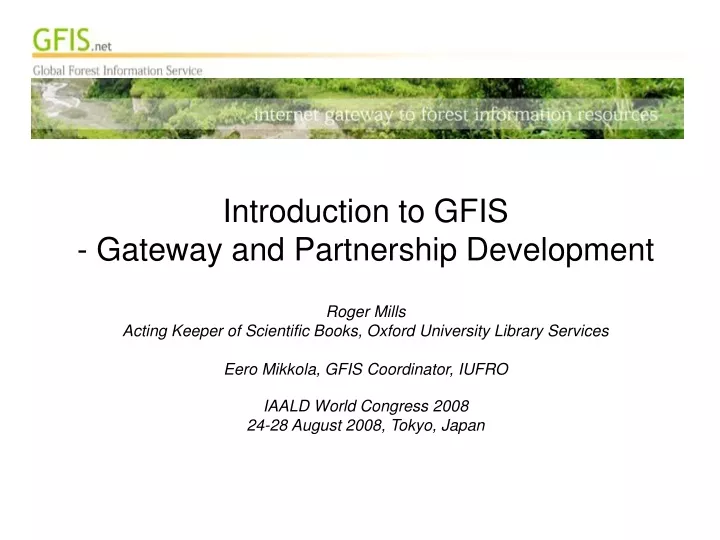 introduction to gfis gateway and partnership