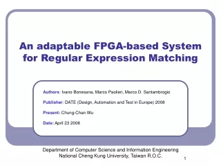 An adaptable FPGA-based System for Regular Expression Matching