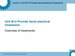 Unit B14 Provide facial electrical treatments