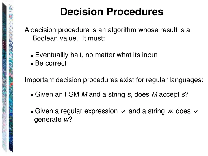 decision procedures