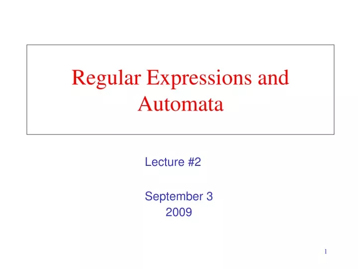 regular expressions and automata