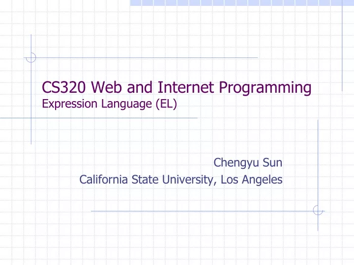 cs320 web and internet programming expression language el