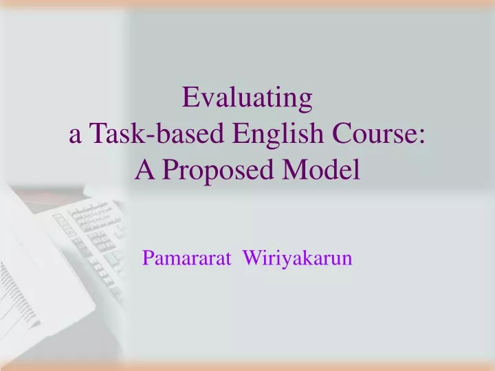 evaluatin g a task based english course a proposed model