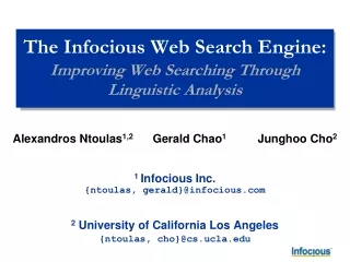 The Infocious Web Search Engine: Improving Web Searching Through Linguistic Analysis