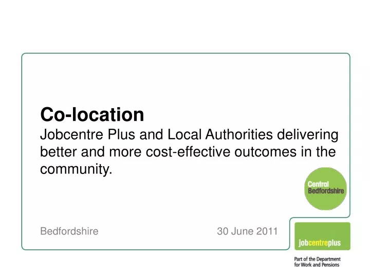 co location jobcentre plus and local authorities