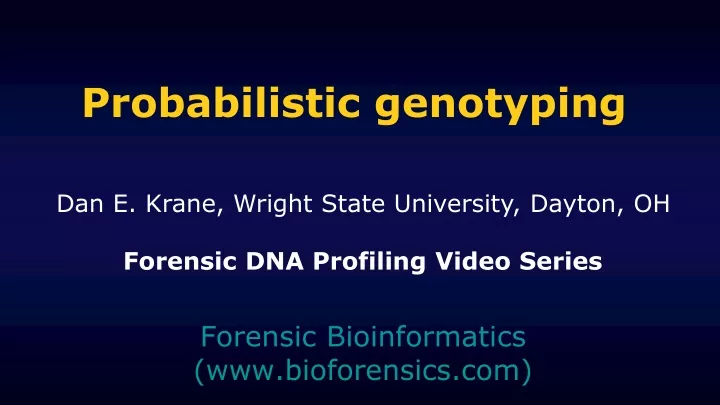 probabilistic genotyping