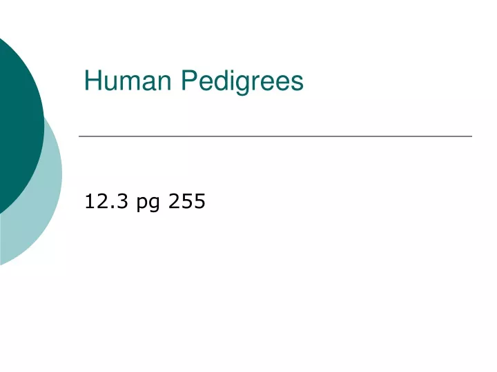 human pedigrees