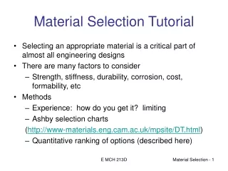 Material Selection Tutorial