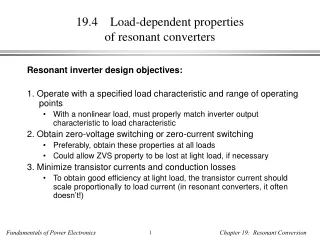 19.4    Load-dependent properties of resonant converters