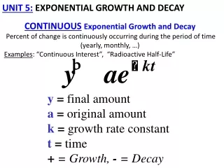 UNIT 5: EXPONENTIAL GROWTH AND DECAY